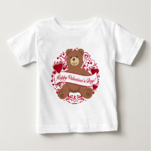 T-shirt Pour Bébé Joyeux Valentine ! Teddy bear