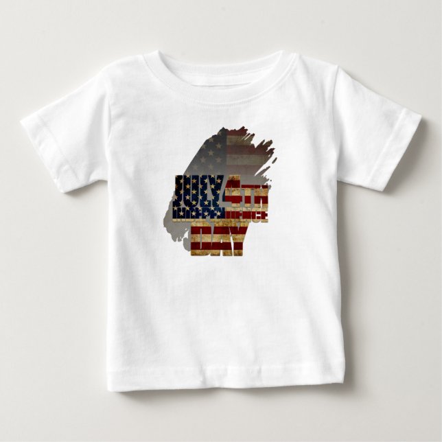 T-shirt Pour Bébé Juillet 4 Jour de l'Indépendance Conception du dra (Devant)