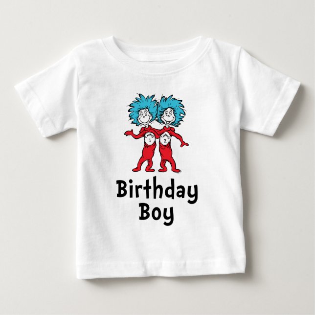 T-shirt Pour Bébé Jumeaux Thing One Thing Two Anniversaire | Garçon  (Devant)