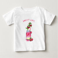 Jus de cerise sucré Boire Fruits Funny Baby T-shir