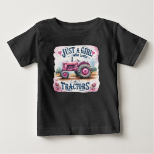 T-shirt Pour Bébé Just a girl who loves tractors