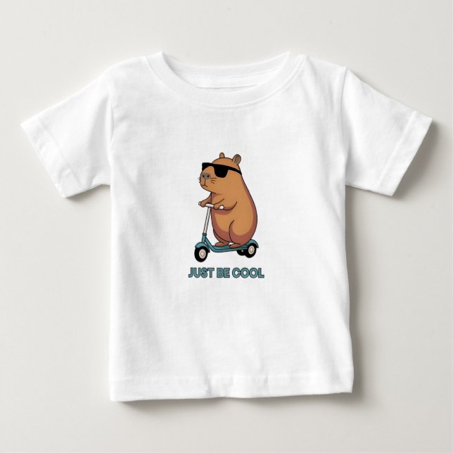 T-shirt Pour Bébé Juste être Cool" ours vélo DESGIN (Devant)