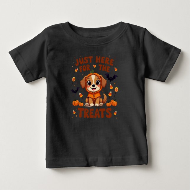 T-shirt Pour Bébé Juste Ici Pour Les Soins Halloween (Devant)