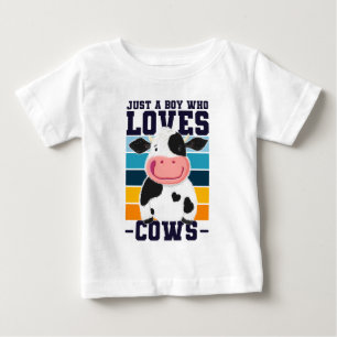 T-shirt Pour Bébé Juste Un Garçon Qui Aime Les Vaches