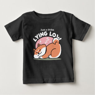 T-shirt Pour Bébé Juste un Shiba allongé bas : mignonne conception S