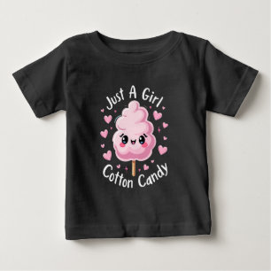 T-shirt Pour Bébé Juste une fille qui aime le bonbon de coton