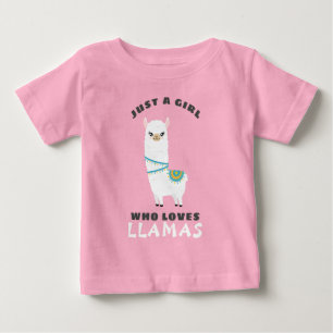 T-shirt Pour Bébé Juste une fille qui aime les lamas