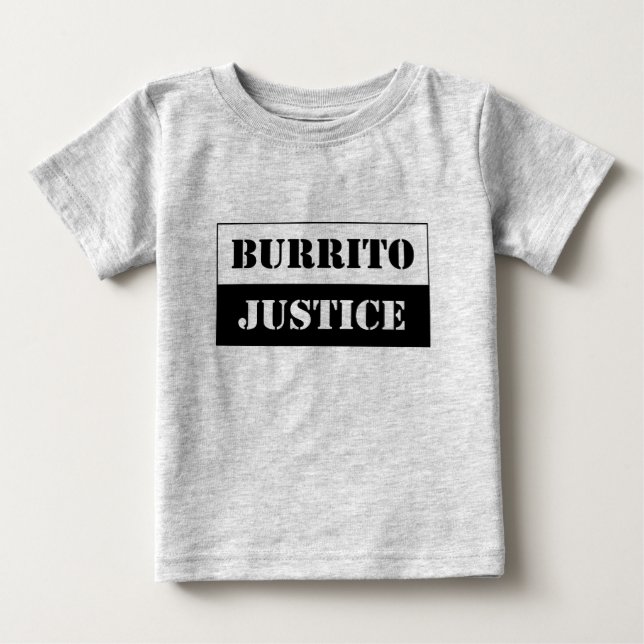 T-shirt Pour Bébé justice pour bébé burrito (noir sur arrière - plan (Devant)
