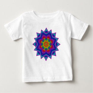 T-shirt Pour Bébé Kaleidoscope Vintage et fractal arc-en-ciel