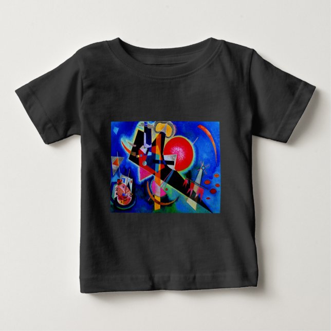 T-shirt Pour Bébé Kandinsky en bleu peinture abstraite (Devant)