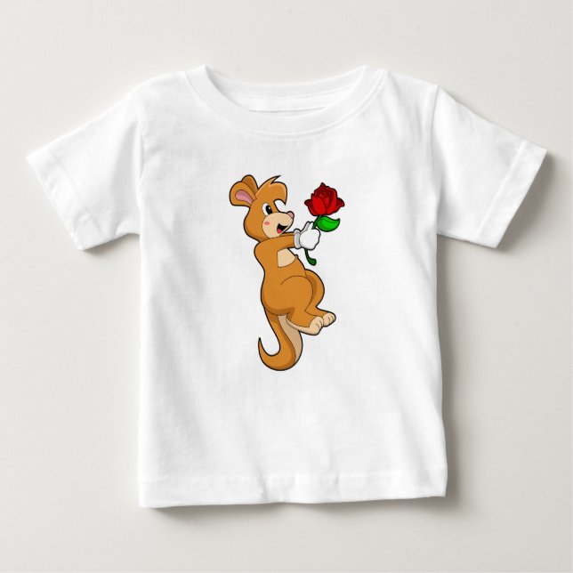 T-shirt Pour Bébé Kangaroo with Flower (Devant)