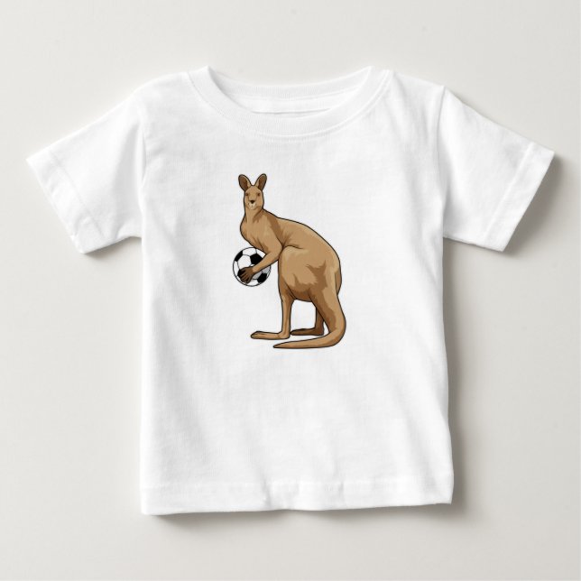 T-shirt Pour Bébé Kangourou au Soccer Sports (Devant)