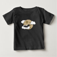 Kawaii Happy Bat Voler sur la Pleine lune