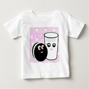 T-shirt Pour Bébé Kawaii meilleurs amis pour toujours lait et biscui
