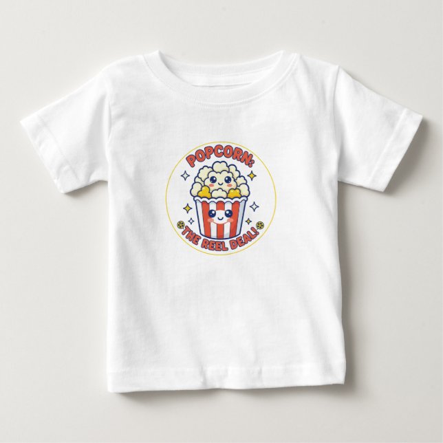 T-shirt Pour Bébé Kawaii Popcorn Film Pun (Devant)