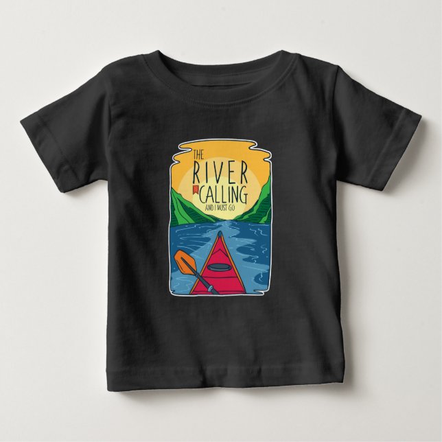 T-shirt Pour Bébé Kayak - River Appelle Et Je Dois Y Aller (Devant)
