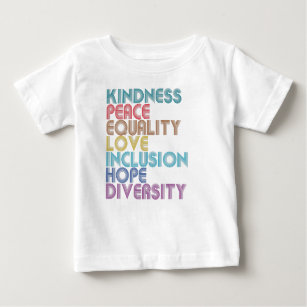 T-shirt Pour Bébé Kindness Peach Equality Love Inclusion Hope Divers