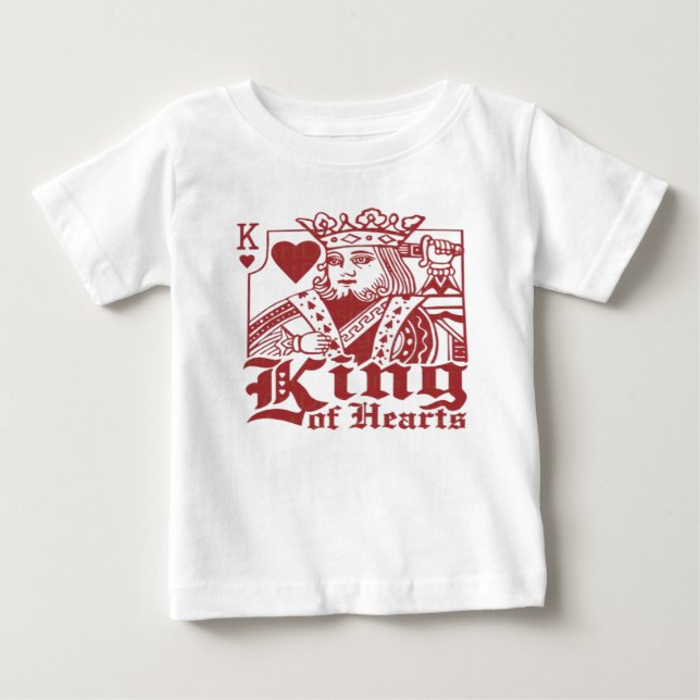T-shirt Pour Bébé King of Hearts Jeu Carte Valentine (Devant)