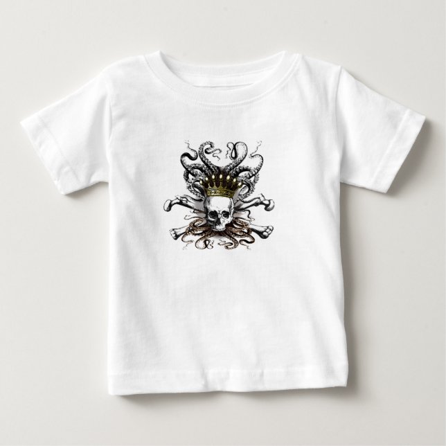 T-shirt Pour Bébé King Squid Skull Baby (Devant)