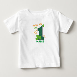 T-shirt Pour Bébé Kiss Me I'm anniversaire 1er St.Patricks Irish