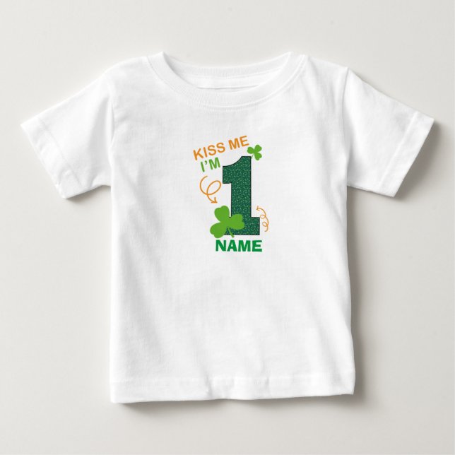 T-shirt Pour Bébé Kiss Me I'm anniversaire 1er St.Patricks Irish (Devant)