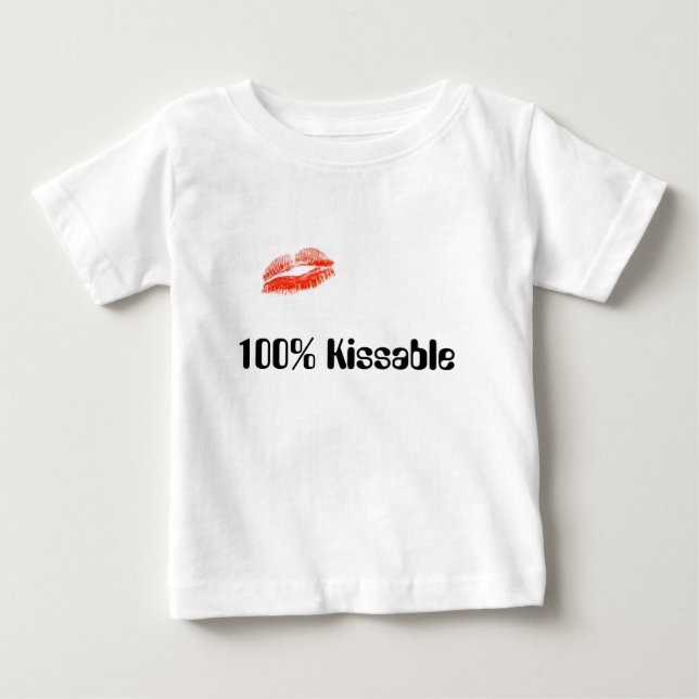T-shirt Pour Bébé Kissable 100% (Devant)