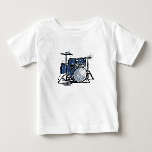 T-shirt Pour Bébé Kit tambour Sketch Music (Devant)