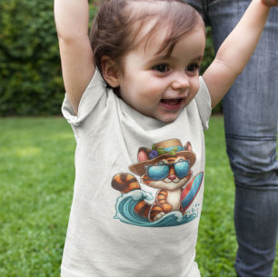 T-shirt Pour Bébé Kitten Surfer