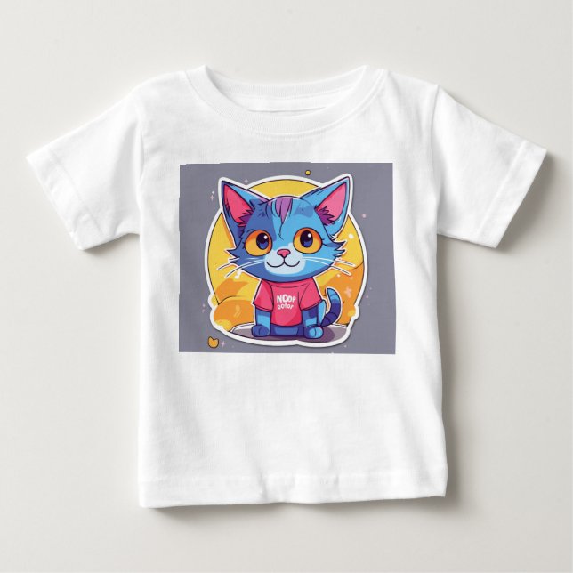 T-shirt Pour Bébé "Kitten's Yarn Adventure" (Devant)
