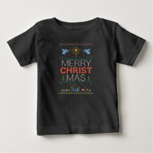 T-shirt Pour Bébé Knit Religieux Chrétien Vilain Chandail de Noël
