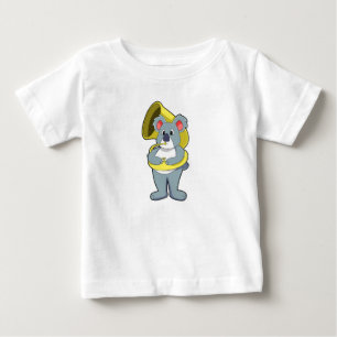 T-shirt Pour Bébé Koala ours à Musique avec Saxophone.PNG