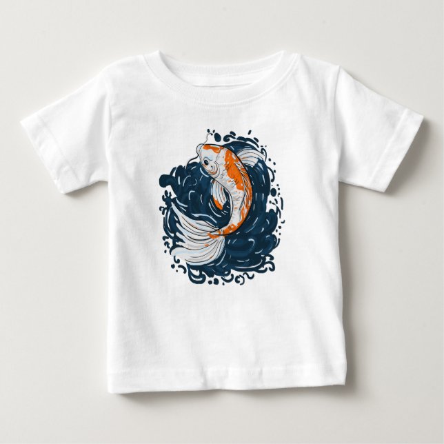 T-shirt Pour Bébé Koi Poisson maître de courbure (Devant)