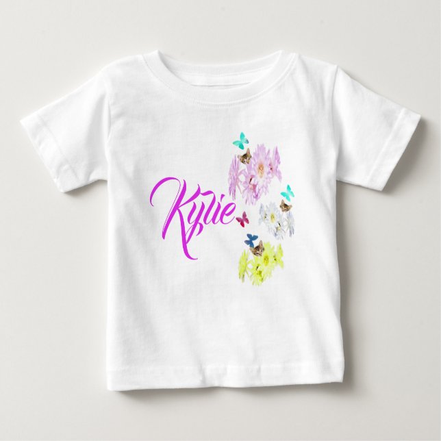 T-shirt Pour Bébé Kylie, nom avec chatons,  (Devant)