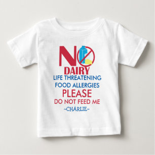 T-shirt Pour Bébé La chemise personnalisée d'allergie de laiterie,
