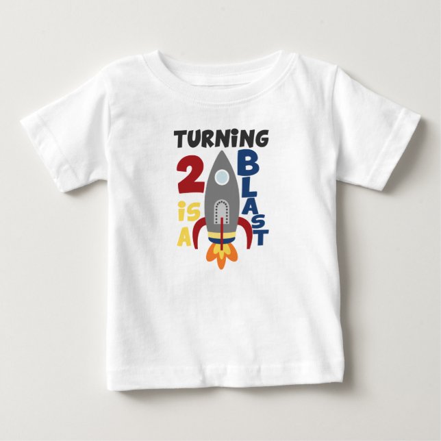T-shirt Pour Bébé La deuxième chemise de Rocket d'anniversaire, (Devant)