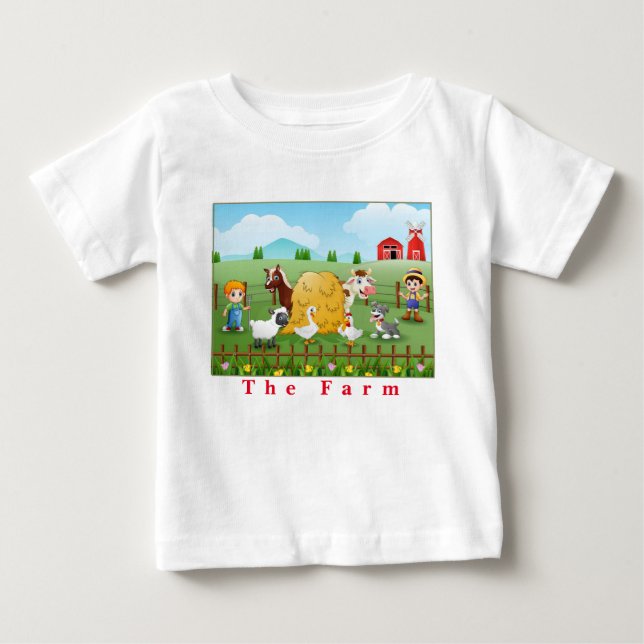 T-shirt Pour Bébé La ferme et les animaux de ferme   (Devant)