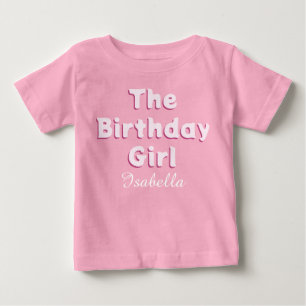 T-shirt Pour Bébé La fille d'anniversaire mignonne rose