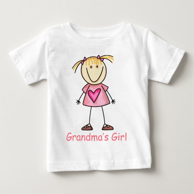 T-shirt Pour Bébé La fille de grand-mère (Devant)