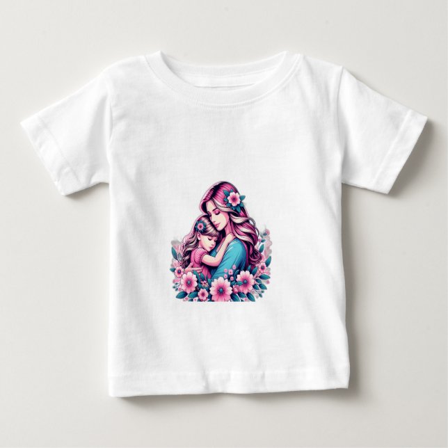 T-shirt Pour Bébé La fille de maman (Devant)