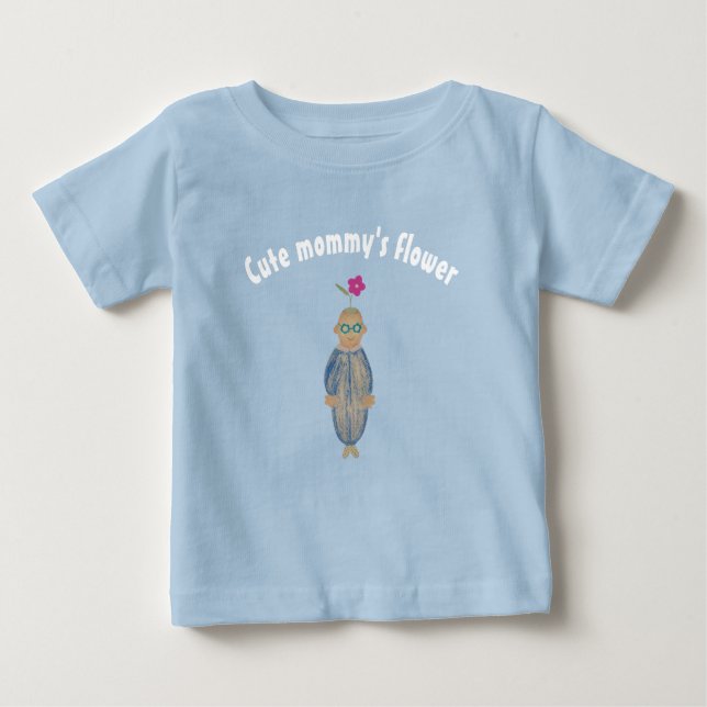 T-shirt Pour Bébé La fleur de maman mignonne (Devant)