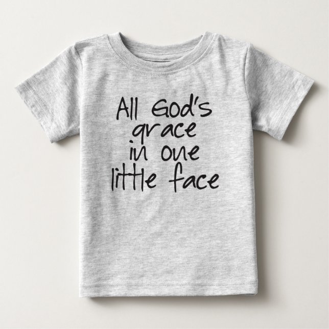 T-shirt Pour Bébé La grâce de Dieu dans un petit visage (Devant)