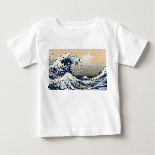 T-shirt Pour Bébé La grande vague outre de l'art de pixel de bit de
