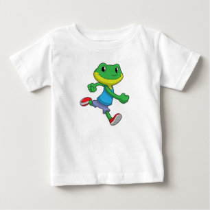 T-shirt Pour Bébé La grenouille comme coureur à la course