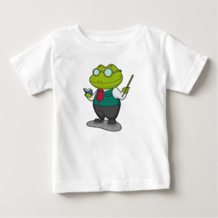 T-shirt Pour Bébé La grenouille comme enseignant avec livre