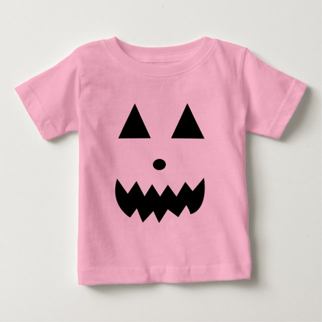 T-shirt Pour Bébé La jolie face Citrouille d'Halloween (Devant)