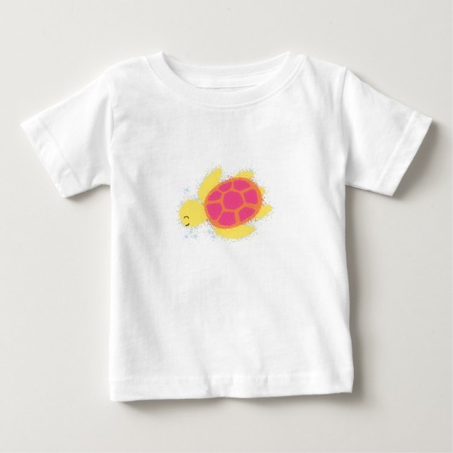 T-shirt Pour Bébé La jolie tortue de mer (Devant)