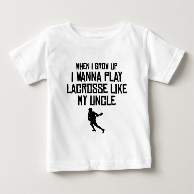 T-shirt Pour Bébé La lacrosse de jeu aiment mon oncle (Devant)