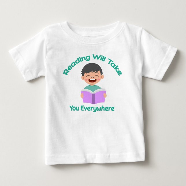 T-shirt Pour Bébé La Lecture Vous Emmènera Partout (Devant)