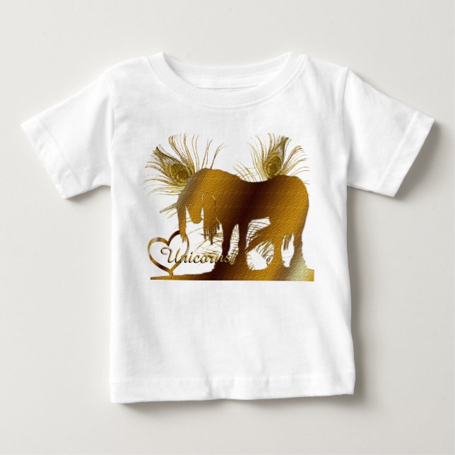 T-shirt Pour Bébé La licorne d'or (Devant)