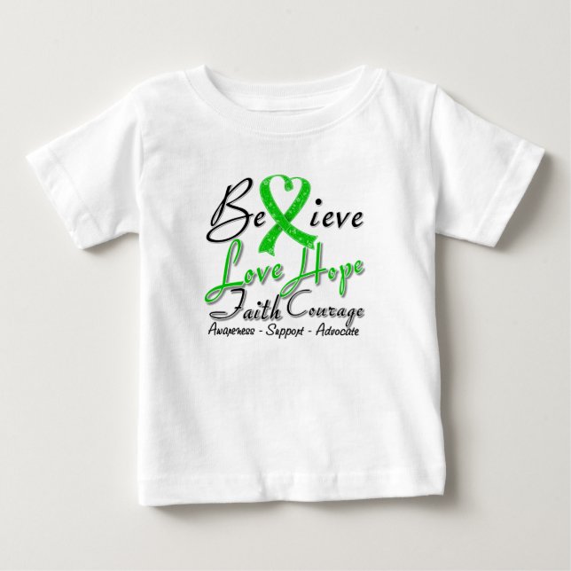 T-shirt Pour Bébé La maladie rénale croient le collage de coeur (Devant)